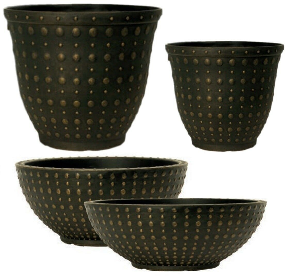Black Bronze Hobnail Plant Pot Planter