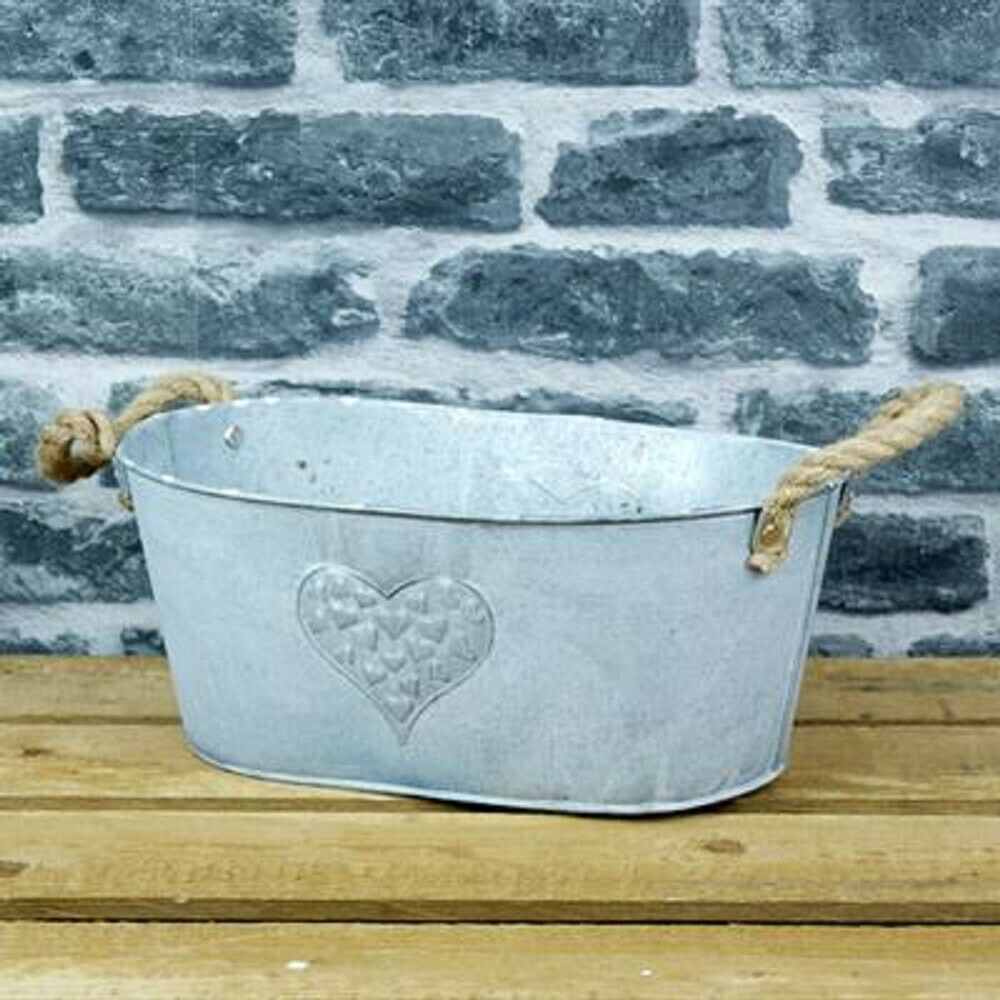 Vintage Style Zinc Metal Garden Planter Trough Flower Plant Pots Container Herbs