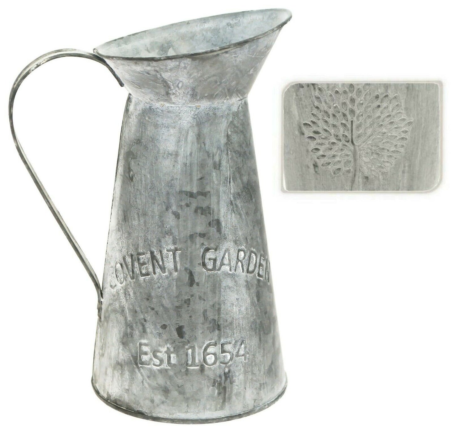 Galvanised Zinc Metal Flower Garden Jug Vase Planter