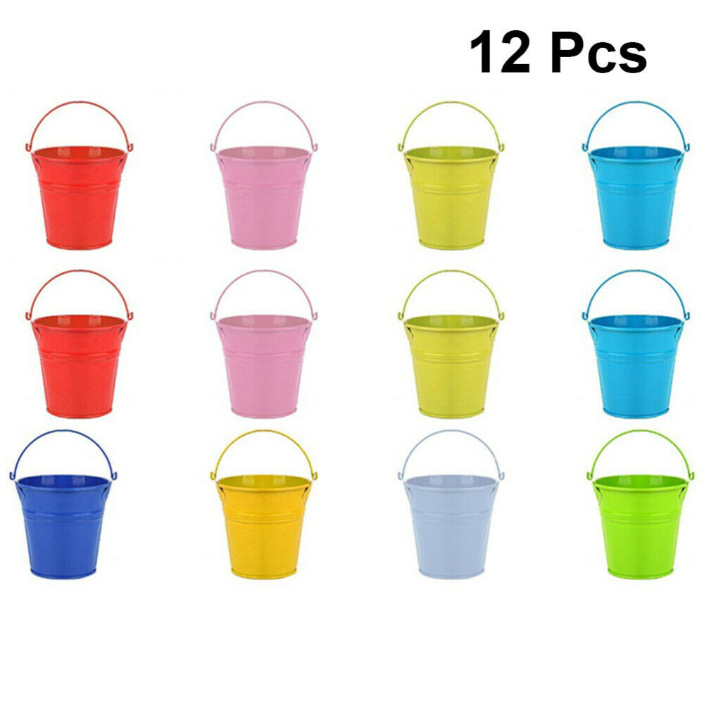 12pcs Balcony Metal Bucket Flower Hanging Pot Garden Pots Plant Flower Planter